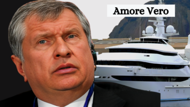 $120 Million Superyacht Amore Vero Owned by Igor Sechin Seized by French Authorities